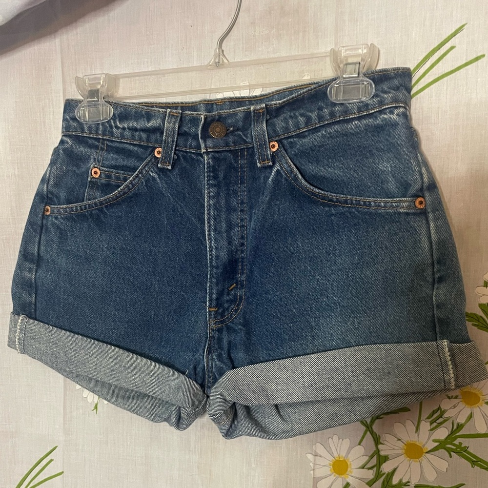 Vintage 90s Levi’s 505 orange tab cut off denim high waisted mom shorts - Picture 5 of 7